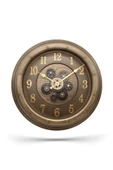 Efe Mark Premium Serisi Antik Eskitme Kadranlı Döner Çarklı Ev ve Ofis Duvar Saati Kabartma Latin Rakamlı 40 CM Gold thumbnail 1