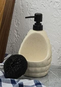 Taş Desenli Sıvı Sabunluk - Sünger Hazneli Mutfak Sabunluğu - 700 ML -  Baklava Desen - 5