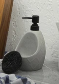 Taş Desenli Sıvı Sabunluk - Sünger Hazneli Mutfak Sabunluğu - 700 ML - Prizma Desen - 2