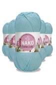 5 Adet Cotton Lüks Yelek Tunik Kazak Bluz Hırka İpi Yünü Buz Mavi 97564 - 1