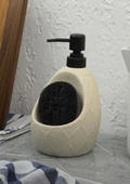 Taş Desenli Sıvı Sabunluk - Sünger Hazneli Mutfak Sabunluğu - 700 ML - Prizma Desen - 4