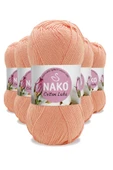 5 Adet Cotton Lüks Yelek Tunik Kazak Bluz Hırka İpi Yünü Somon 97594 - 1