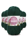 5 Adet Cotton Lüks Yelek Tunik Kazak Bluz Hırka İpi Yünü Koyu Yeşil 97580 - 1
