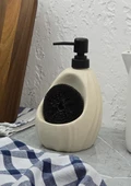 Taş Desenli Sıvı Sabunluk - Sünger Hazneli Mutfak Sabunluğu - 700 ML - Dalga Desen - 4