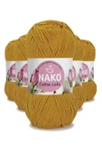 5 Adet Cotton Lüks Yelek Tunik Kazak Bluz Hırka İpi Yünü Hardal 97555 - 1