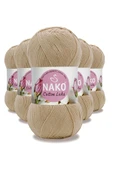 5 Adet Cotton Lüks Yelek Tunik Kazak Bluz Hırka İpi Yünü Camel 97582 - 1