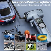 Polham 4in1 Çok Fonksiyonlu Araç Lastik Şişirme Pompası, Cam Kırıcı, Kemer Kesici, Led Işıklı,Şarjlı Pompa - 2