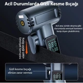 Polham 4in1 Çok Fonksiyonlu Araç Lastik Şişirme Pompası, Cam Kırıcı, Kemer Kesici, Led Işıklı,Şarjlı Pompa - 5