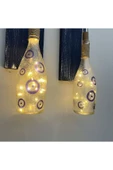 Nazar Boncuklu Peri LED Işıklı Ahşap Panel Ferforje Aplik – Vintage & Mistik Ev Dekorasyonu - 5