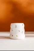 Minimal Çiçekler Amore El Yapımı Seramik Double Kahve Bardağı Mug Kupa - 2
