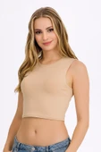 Kadın Likralı Kolsuz Crop - 3