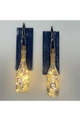 Nazar Boncuklu Peri LED Işıklı Ahşap Panel Ferforje Aplik – Vintage & Mistik Ev Dekorasyonu - 3