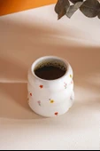 Minimal Çiçekler Amore El Yapımı Seramik Double Kahve Bardağı Mug Kupa - 3