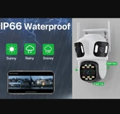 QASUL IP Kamera 6K HD Üç Ekranlı Harici WiFi Kamera Dış Mekan 4K Çift Lens Otomatik Takip - 10
