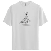 Dream Reader - %100 Pamuklu Erkek Beyaz Tişört - Premium Quality thumbnail 1