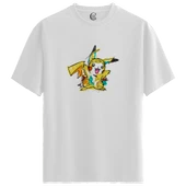 Pikachu Spark - %100 Pamuklu Kadın Beyaz Tişört - Premium Quality - 1