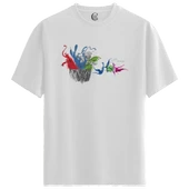 Splash Happy - %100 Pamuklu Erkek Beyaz Tişört - Premium Quality - 1