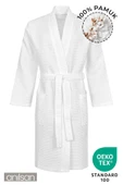 %100 Pamuk Pike Bornoz - Kimono Otel Bornozu, Spa Için Ideal, Günlük Kullanıma Uygun - 7