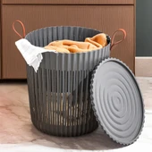 Porsima 4314 Antrasit 3'lü Sepet Seti – Banyo Mutfak Organizeri, Tezgah Üstü ve Kirli Çamaşır Sepeti thumbnail 8