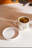 Gold Kelebek Amore El Yapımı Seramik Double Kahve Fincanı Mug Kupa - 5