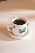 Rivaİstanbul Kelebek Amore El Yapımı Seramik Double Kahve Fincanı Mug Kupa thumbnail 3