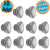 Mobilya Mutfak Dolap Dolabı Çekmece Kulpu Kulbu Plastik Altın Tek Vida Gümüş Düğme Kulp Krom 10 Adet thumbnail 1