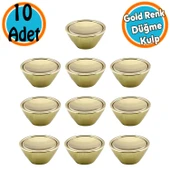 Mobilya Mutfak Dolap Dolabı Çekmece Kulpu Kulbu Plastik Altın Tek Vidalı Kulp Düğme Gold 10 Adet thumbnail 1