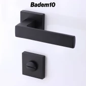 Paytak WC Banyo Siyah Kapı Kolu Kare Rozetli Sağa Sola Uygun İç Dış Wc Kapısı Kilitlenebilir 1 Takım - 2