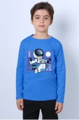 ERKEK ÇOCUK UZUN KOLLU TSHİRT ASTRONOT BASKILI BİSİKLET YAKA B40 thumbnail 5