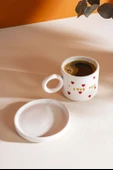 I Love You Amore El Yapımı Seramik Double Kahve Fincanı Mug Kupa - 5