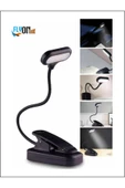 Pilli Klipsli Kitap Okuma Işığı Led Kitap Arası Okuma 5 Ledli Mandallı Lamba Beyaz Işık Masa Lambas-fnr100 - 6