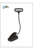 Pilli Klipsli Kitap Okuma Işığı Led Kitap Arası Okuma 5 Ledli Mandallı Lamba Beyaz Işık Masa Lambas-fnr100 - 7