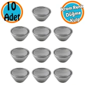 Mobilya Mutfak Dolap Dolabı Çekmece Kulpu Kulbu Plastik Gümüş Tek Vidalı Düğme Kulp Krom 10 Adet thumbnail 1