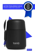 TanQ Ömür Boyu Garantili Bento Paslanmaz Çelik Yemek-Mama Termosu Midnihgt Black 0.50 Lt- (17 Oz) - 1