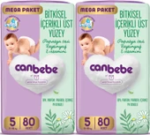 Canbebe Bebek Bezi Beden:5 (11-18KG) Junior 160 Adet Mega Ekonomik Fırsat Pk thumbnail 1