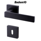 Paytak Oda Siyah Kapı Kolu Kare Rozetli Sağa Sola Uygun İç Dış Ev Oda Kapısı Kilitlenebilir 1 Takım thumbnail 2