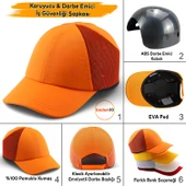 Hafif İş Güvenlik Darbe Koruyucu Koruma Baş Şapkası Bareti Unisex Kamuflaj Beyzbol Tarzı Kask Şapka - 1