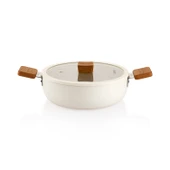 Schafer Ceramoni Seramik Basık Tencere 24 Cm-Krem - 1