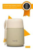 TanQ Ömür Boyu Garantili Bento Paslanmaz Çelik Yemek-Mama Termosu Vanilla 0.50 Lt- (17 Oz) - 1