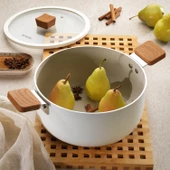 Schafer Ceramoni Seramik Derin Tencere 24 Cm-Krem - 1