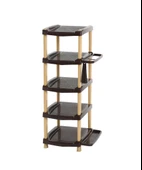 Omnipazar SY-5140 Plastik Smartline Tekli Ayakkabılık 5 Katlı Kahverengi - 1