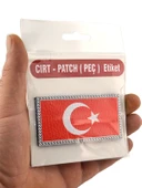 Türkiye Bayrak Dikdörtgen - Cırt - Patch - Peç - Arma - 8.5 x 4.5 cm - 6