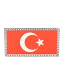 Türkiye Bayrak Dikdörtgen - Cırt - Patch - Peç - Arma - 8.5 x 4.5 cm - 1
