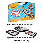 Toru 3 in 1 Çantalı Oyun Seti Satranç-Dama-Tavla - 2