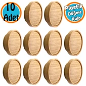 Mobilya Dolabı Dolap Kulpu Kulbu Kulpları Çekmece Mutfak Kulp Düğme Tek Vidalı Ahşap Desenli 10 Adet thumbnail 1