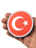 Türkiye Bayrak Yuvarlak - Cırt - Patch - Peç - Arma - 8 cm - 4