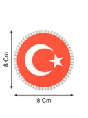 Türkiye Bayrak Yuvarlak - Cırt - Patch - Peç - Arma - 8 cm - 2