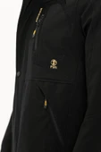 Su ve Rüzgar Geçirmez Kürklü Siyah Softshell Erkek Ceket - 5