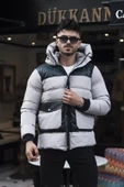 Erkek Beyaz Kapüşonlu Kışlık Mont & Kaban -FN20580 - 3