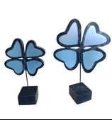 30cm -35cm ebatlarında kırılmaz polyester,2 li yonca figürlü siyah biblo thumbnail 4